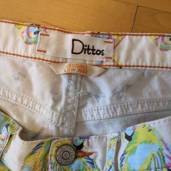 Dittos Parrot low rise jeggins size 27 animal graphic pants A3 - Picture 4 of 11